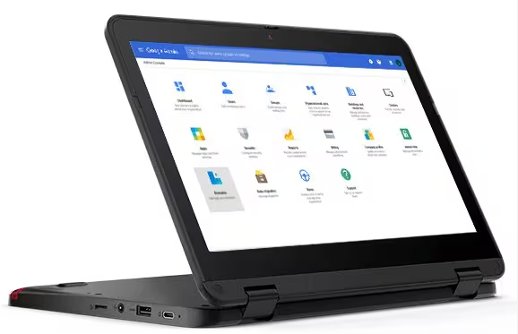 Image of Lenovo 300e Gen 3 folded over into tablet mode
